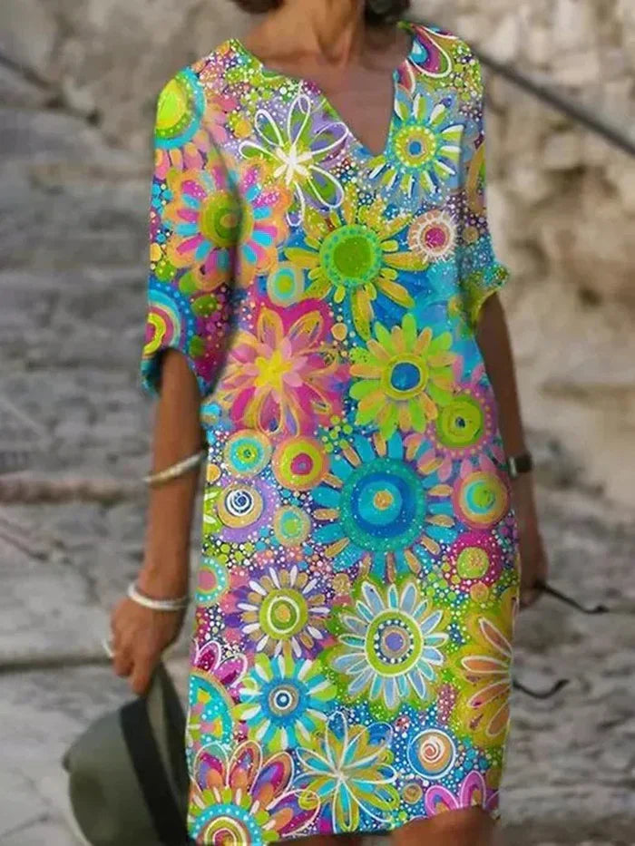 Felicia | Floral Radiant Dress - Vibrant and Stylish Elegance