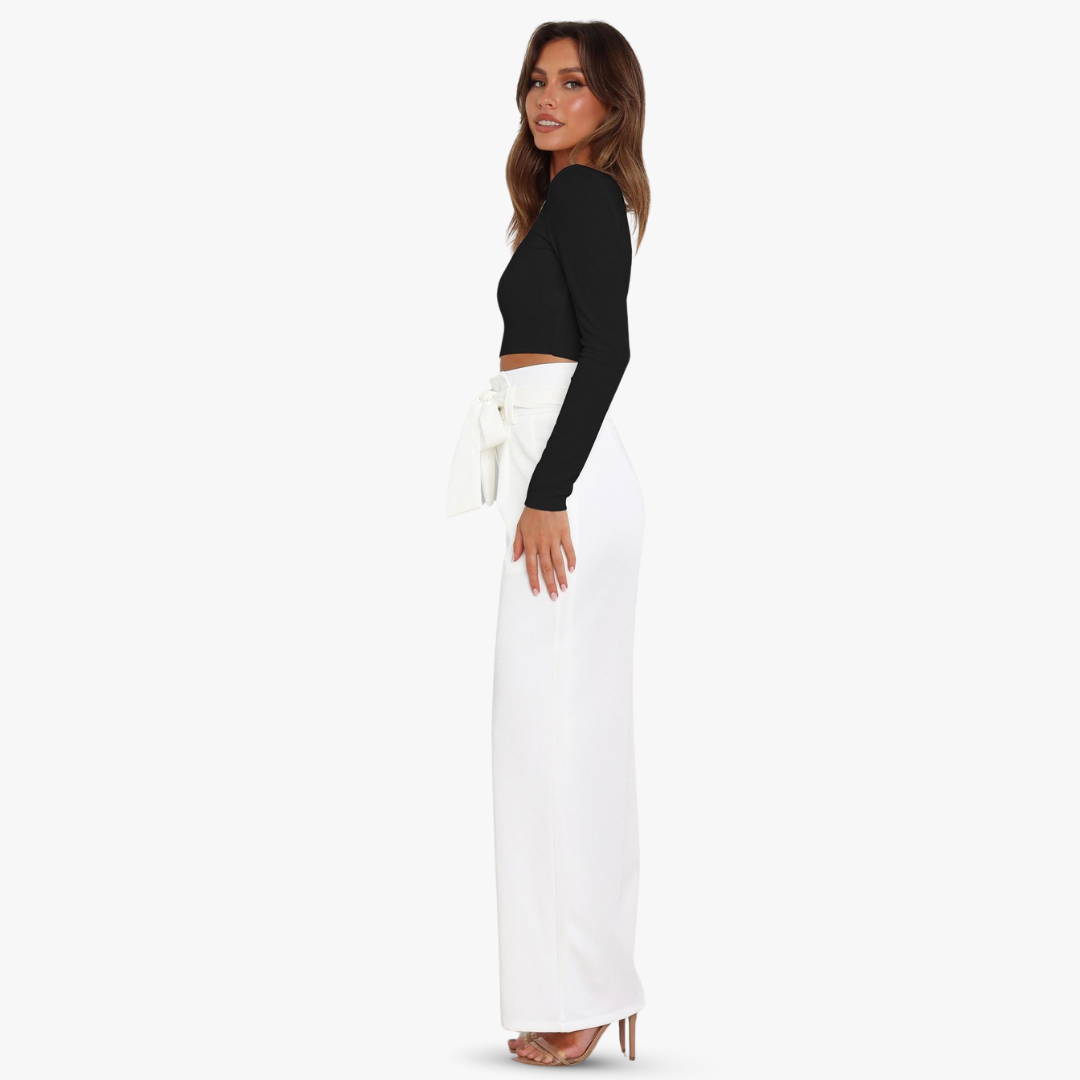 Andrea® | Wide women's trousers with tie belt