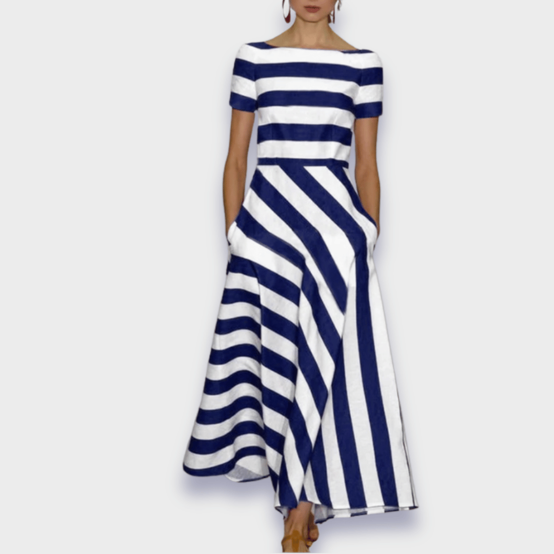 Lucia® | Striped women's maxi dress handmade