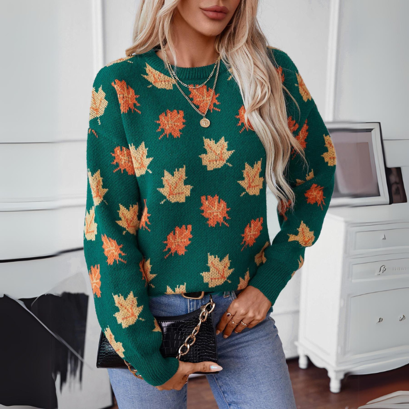 Guillermina | Women's sweater with autumn leaves