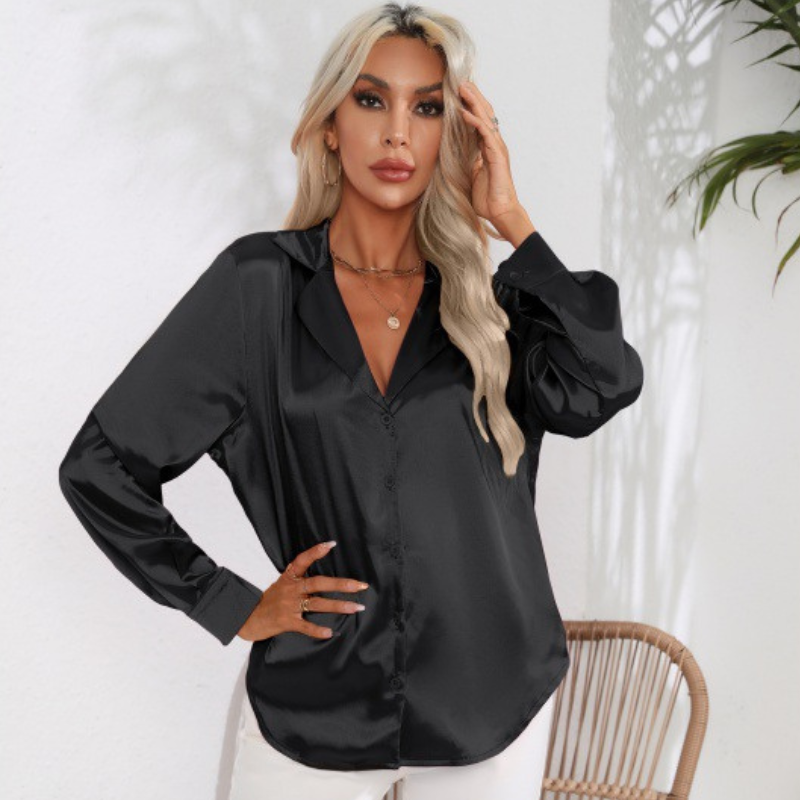 Herminia® | Chemise boutonnée in satin for women