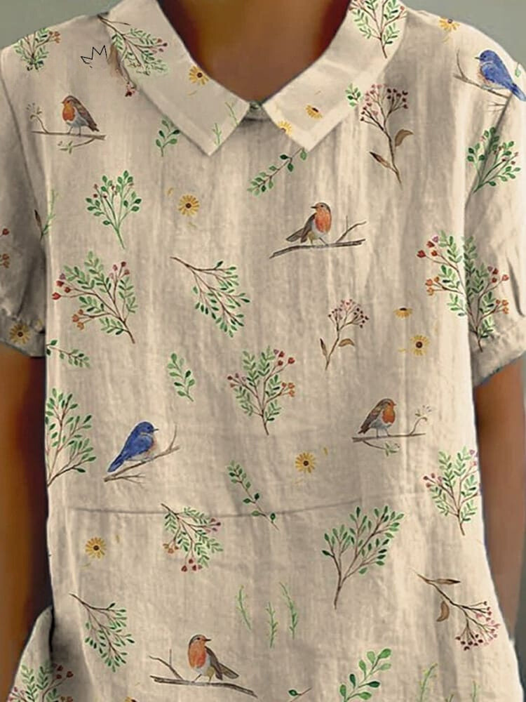 Patricia® | T-shirt decontracté for women with impression of d'oiseaux and the branches