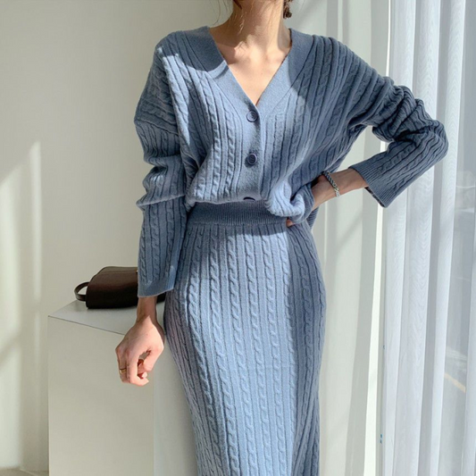 Herma | Knitted top and skirt set