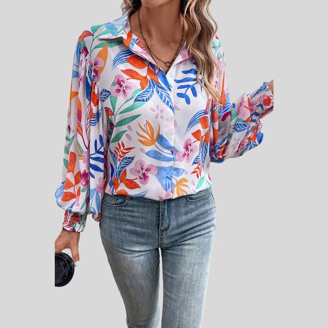 Brushett® | Flowing Floral Blouse For Women