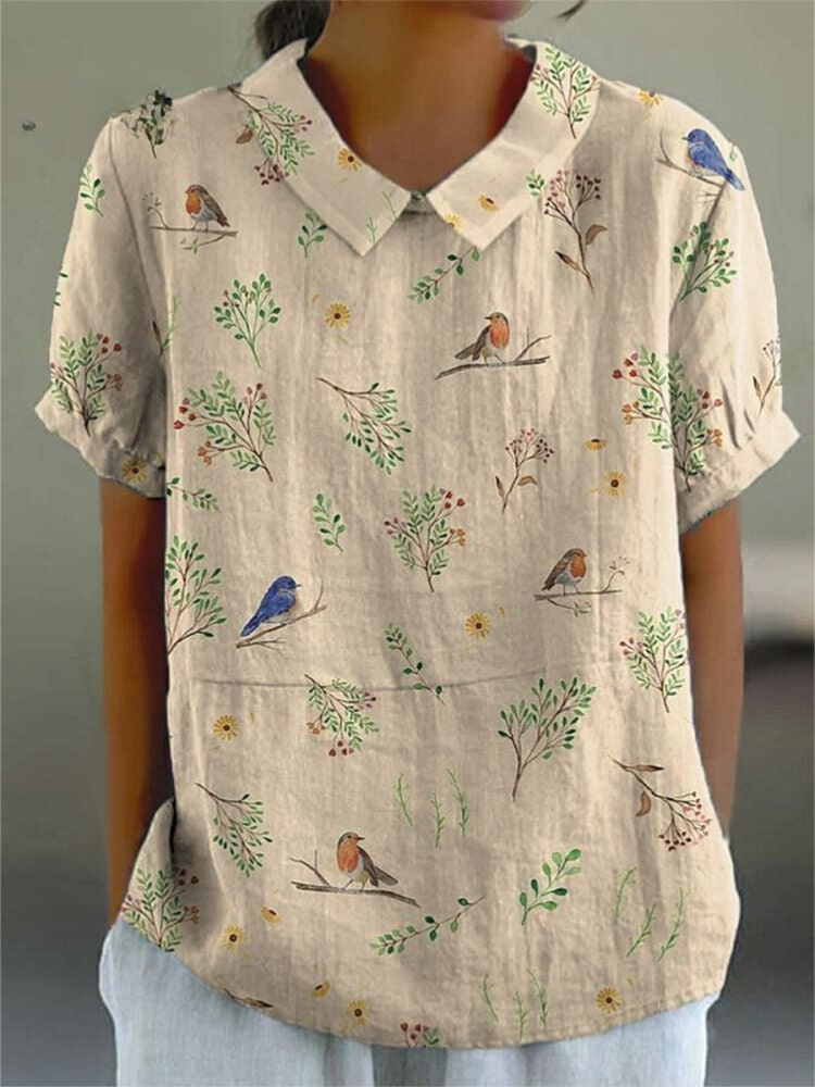 Patricia® | T-shirt decontracté for women with impression of d'oiseaux and the branches