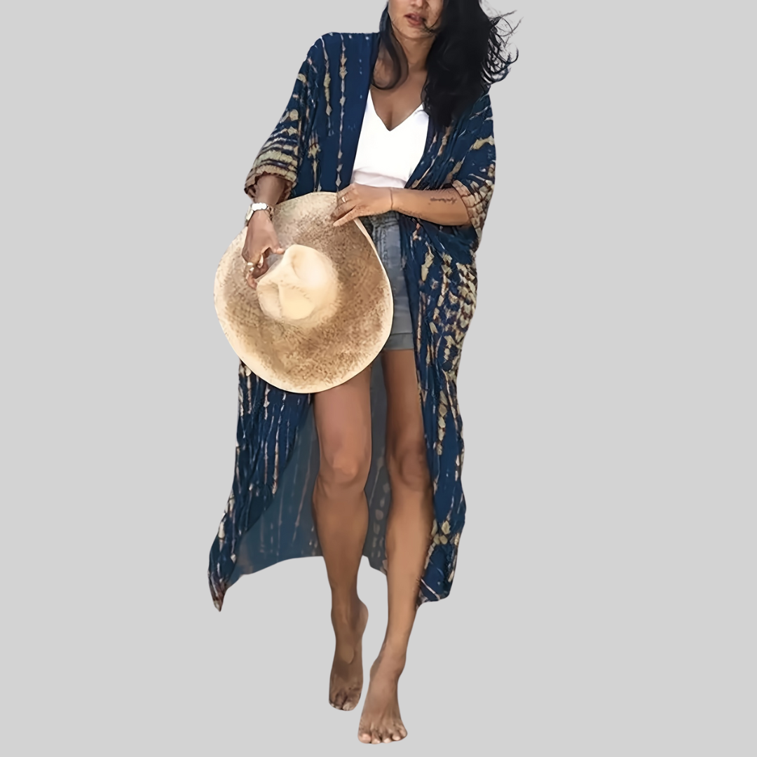 Marta® | Midi Kimono Boho Allover-Print Loose Fit