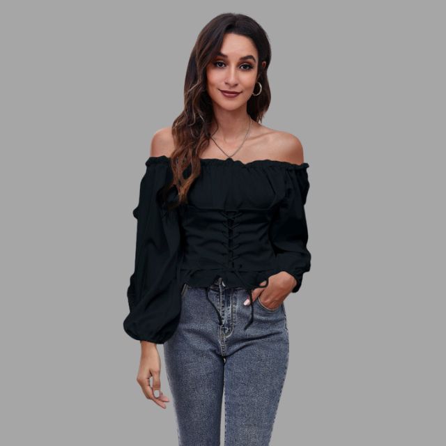 Katerina® | The-Shoulder Blouse With Lace Front