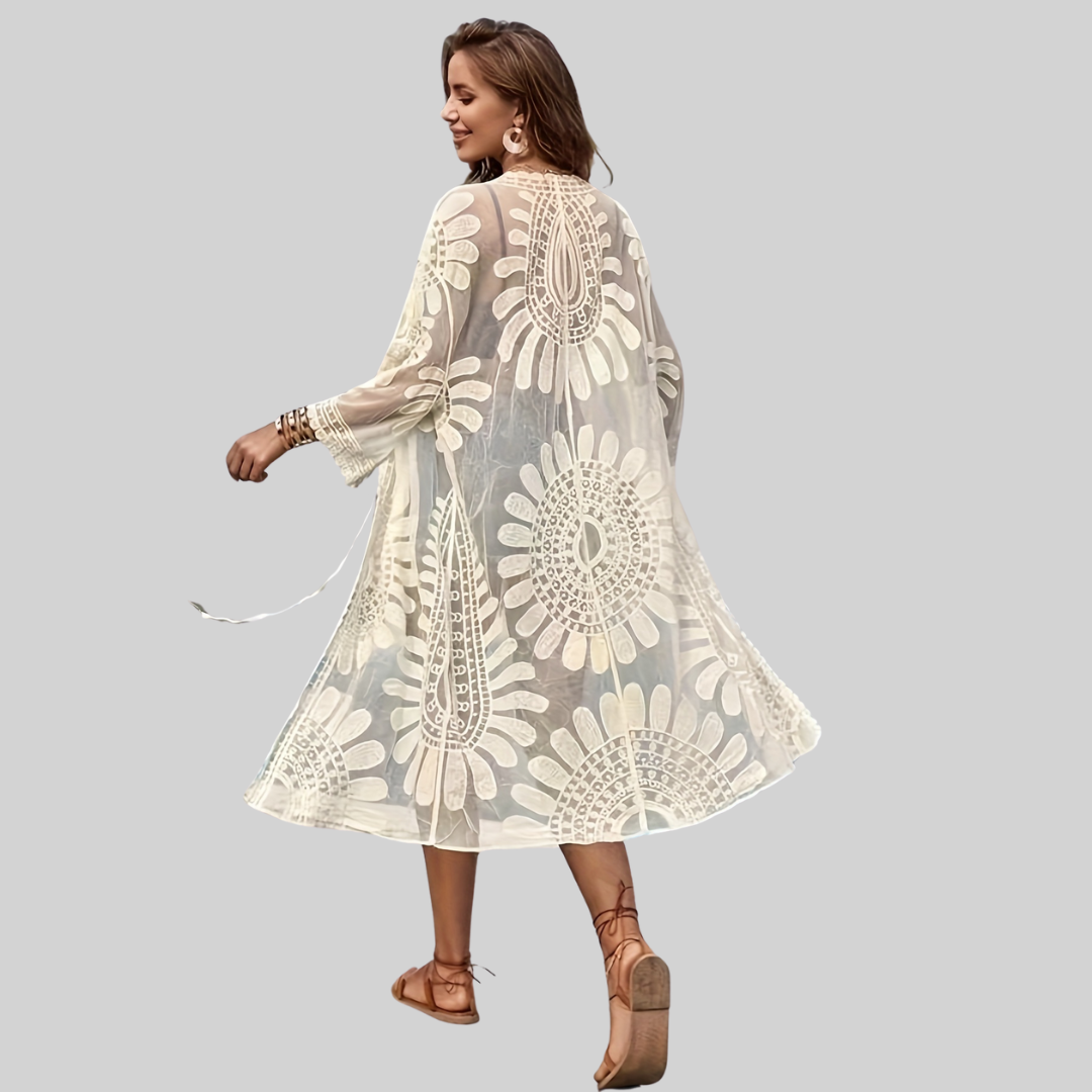 Eugenia® | Mesh Wrap Boho V-Neck Embroidered