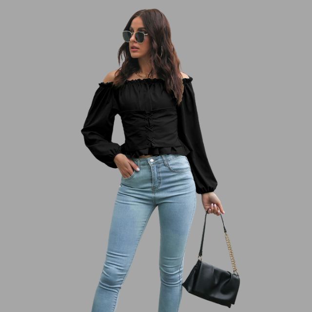 Katerina® | The-Shoulder Blouse With Lace Front