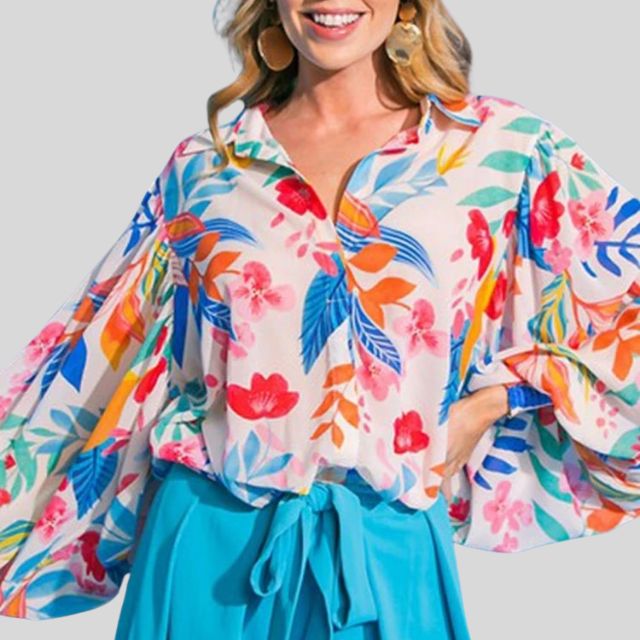 Brushett® | Flowing Floral Blouse For Women