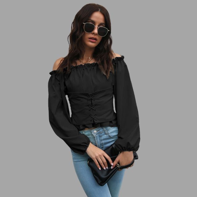 Katerina® | The-Shoulder Blouse With Lace Front