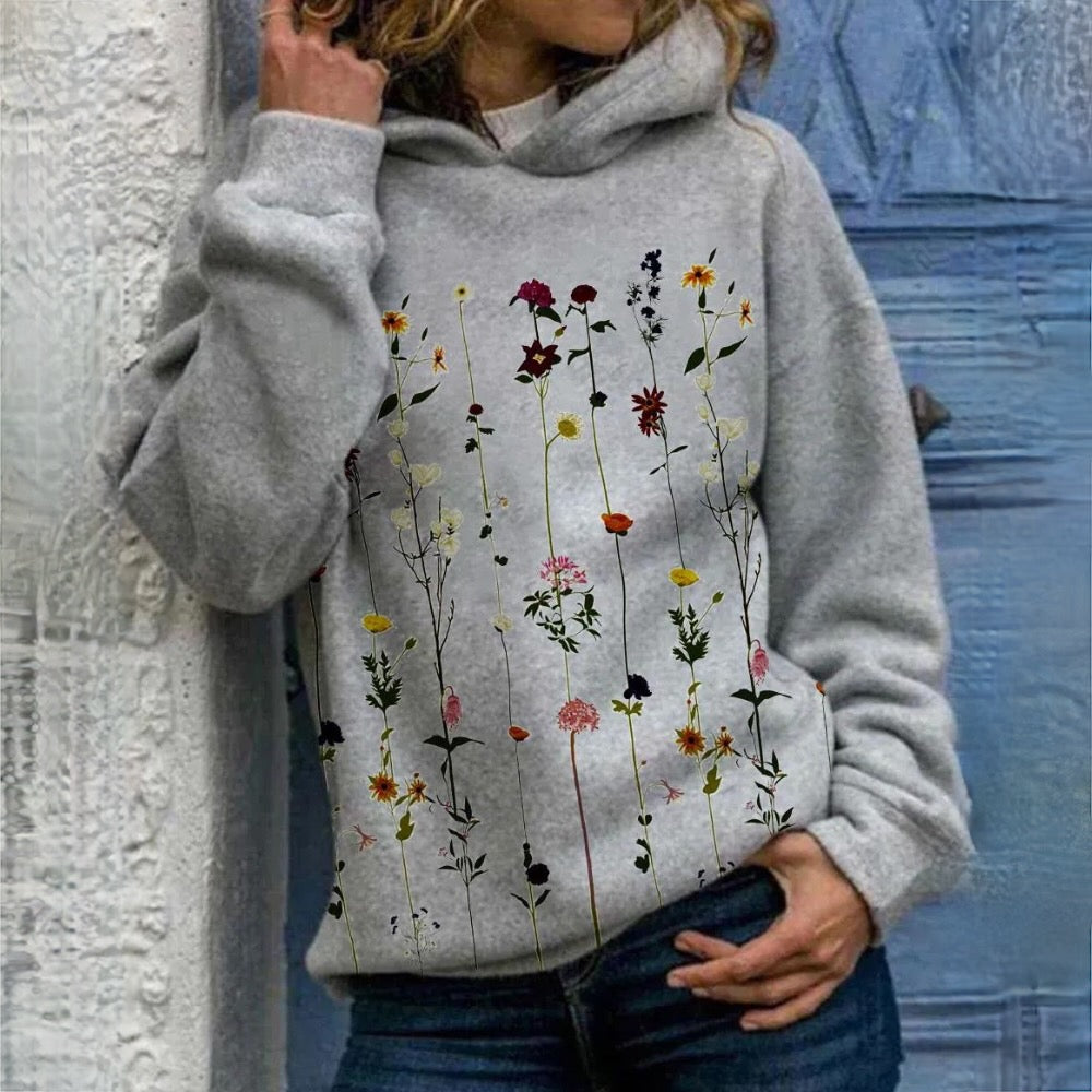 Norma® | Sweat with a floral cap for women