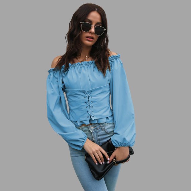 Katerina® | The-Shoulder Blouse With Lace Front