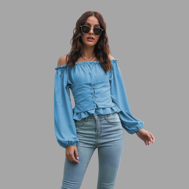 Katerina® | The-Shoulder Blouse With Lace Front
