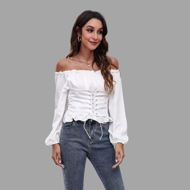 Katerina® | The-Shoulder Blouse With Lace Front
