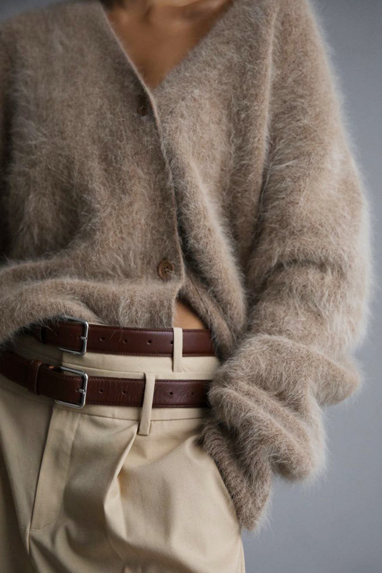 Henriette | V-neck cardigan made of imitation mink hair