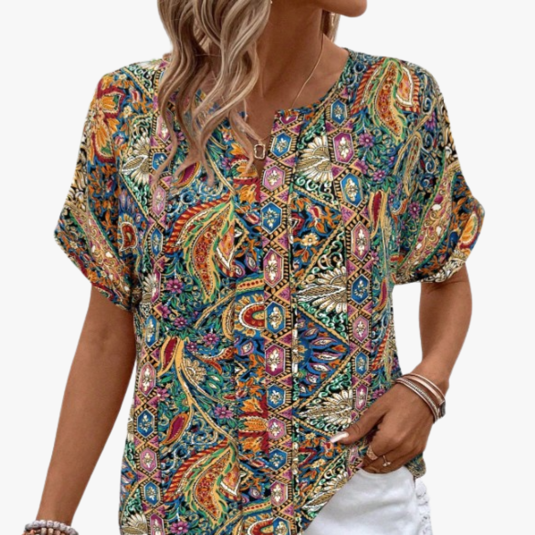 Zaida® | Vintage floral pattern women's blouse