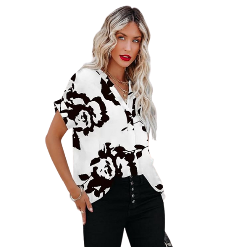 Consuelo® | Elegant women's chiffon short sleeve blouse