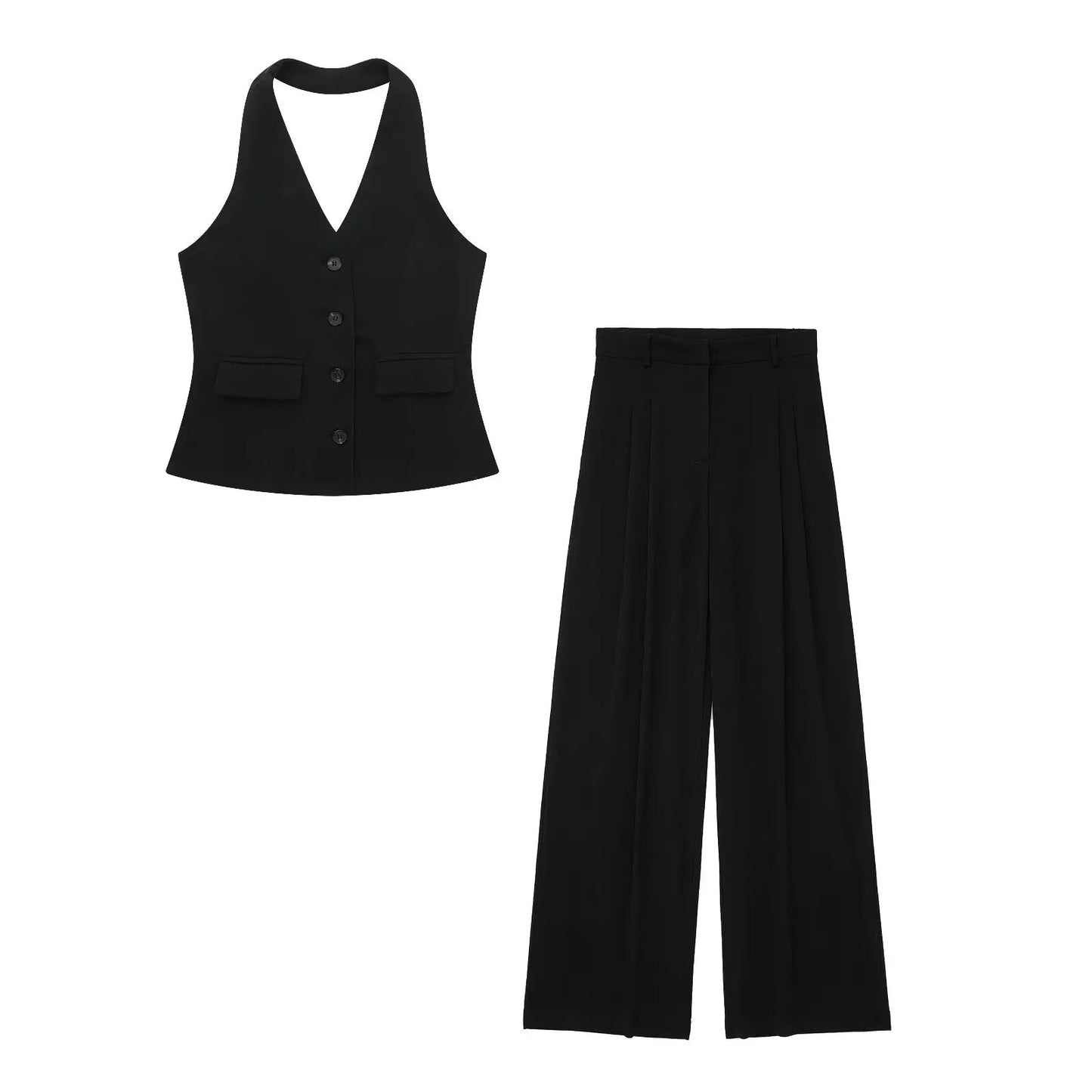 Kenia® | Elegant ladies halter neck set backless slim-fit trousers