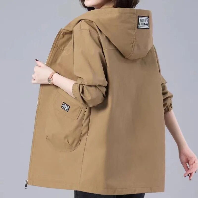 Amelie | Long spring jacket with hood
