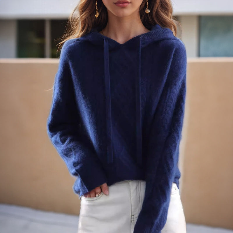 Jamie | Women's Cable Knit Hooded Pullover Jumper