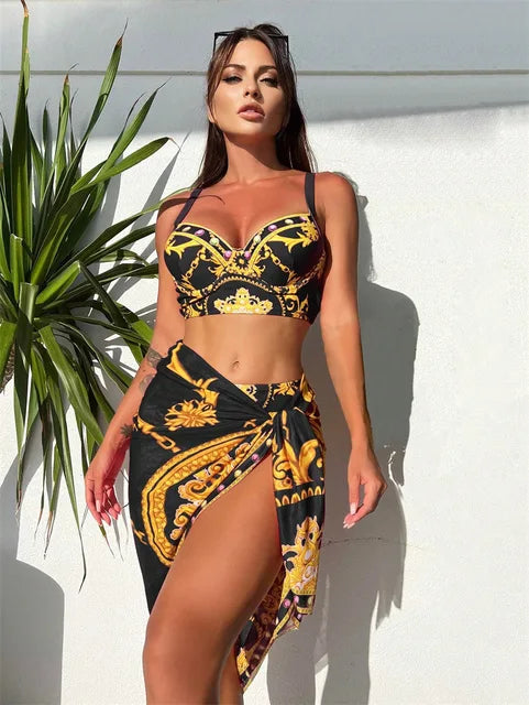 Eva® | Bohemian Push-Up Bathing Dress With Cover-Up