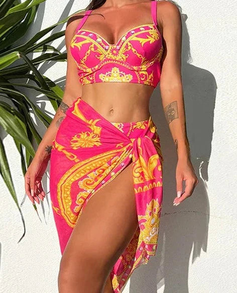 Eva® | Bohemian Push-Up Bathing Dress With Cover-Up