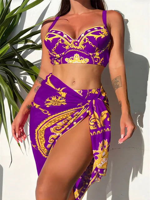 Eva® | Bohemian Push-Up Bathing Dress With Cover-Up