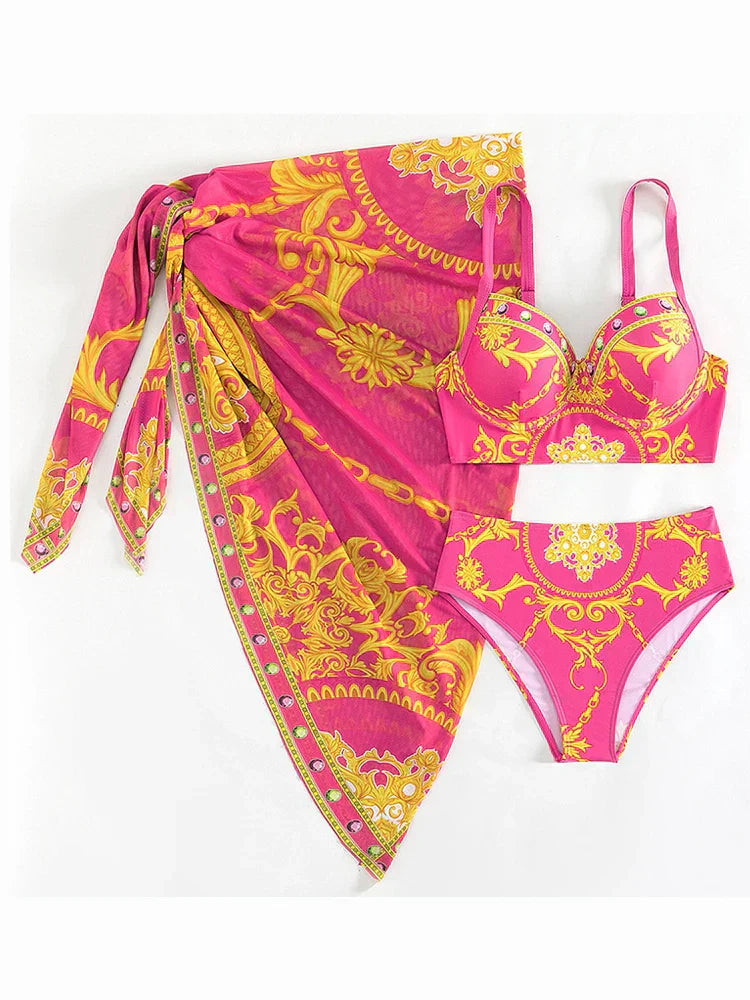 Eva® | Bohemian Push-Up Bathing Dress With Cover-Up