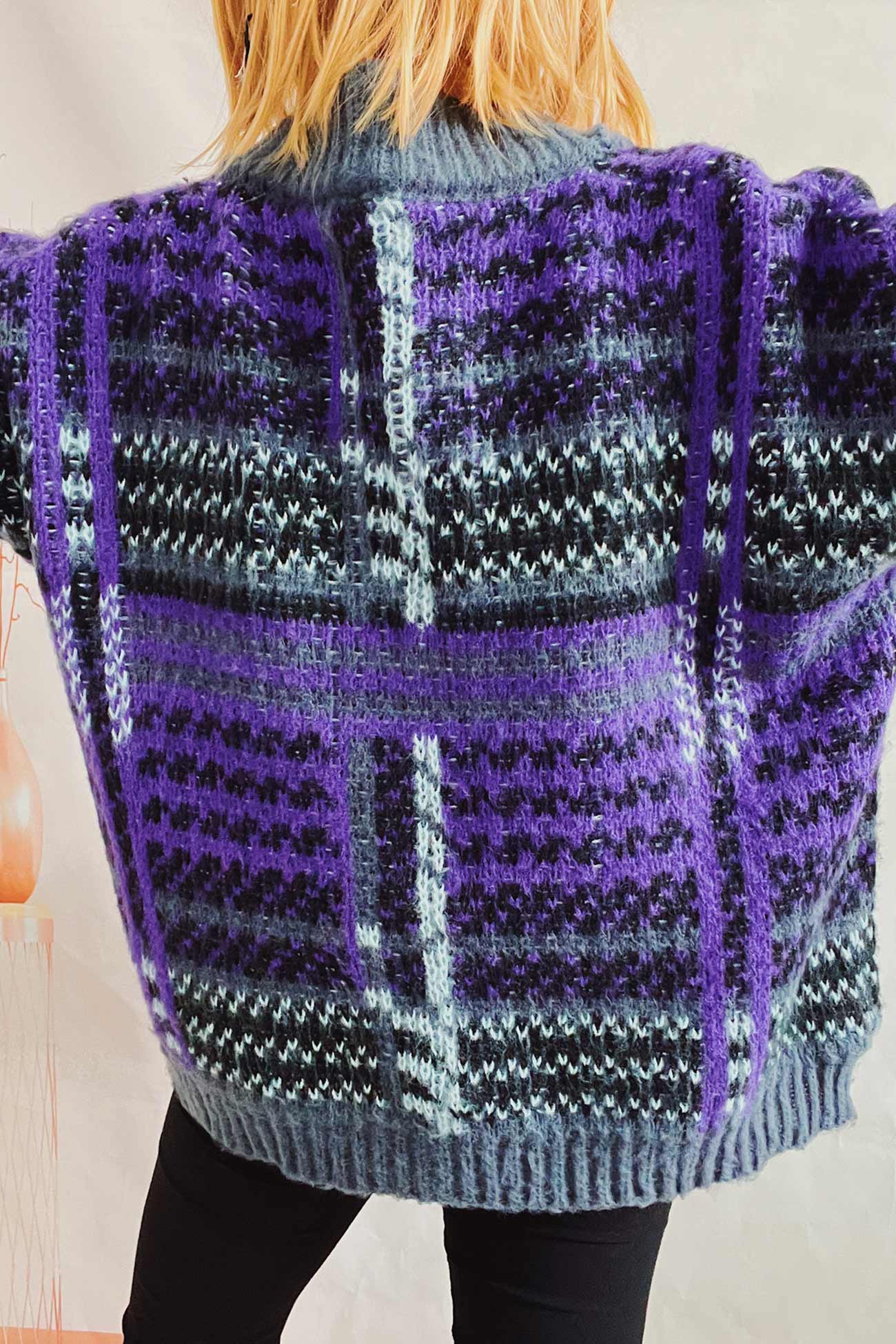 Karin | Vintage cardigan with contrast stripes