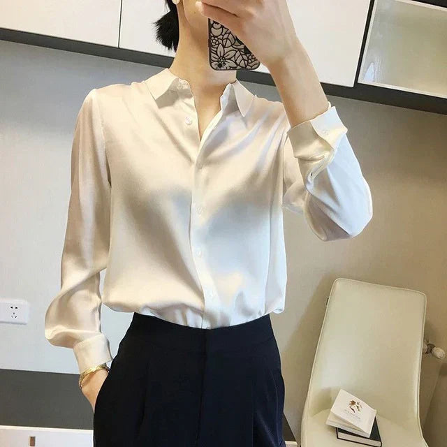 Eliana® | Luxury Satin Blouses: Timeless Elegant Tops In Solid Colors