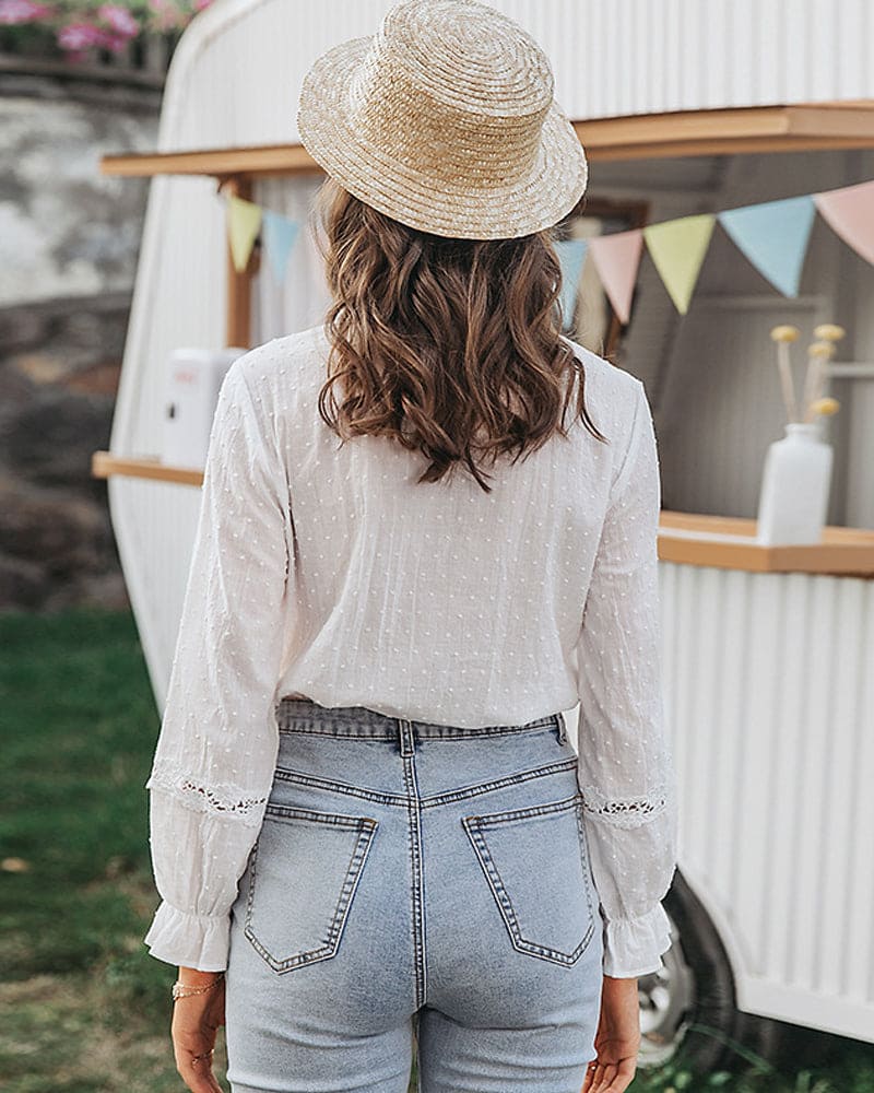 Norma® | Lace Blouse In A Solid Color
