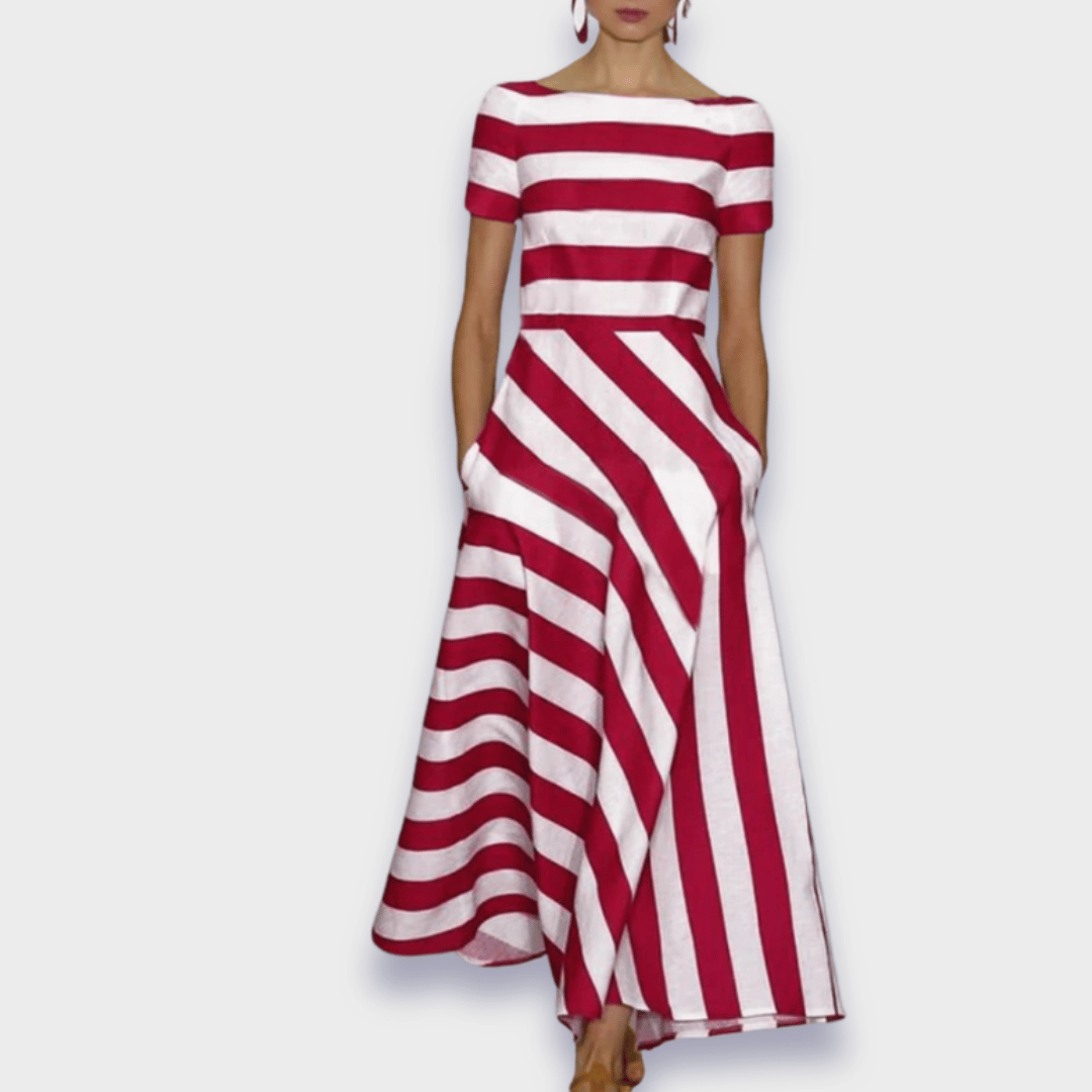 Lucia® | Striped women's maxi dress handmade