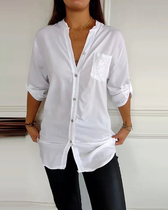 Jessica® | Casual Top With Buttons And Sequins