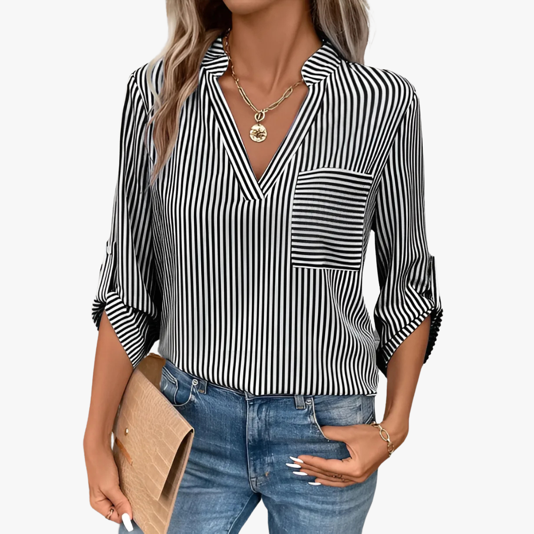 Eva® | Striped elegant ladies blouse