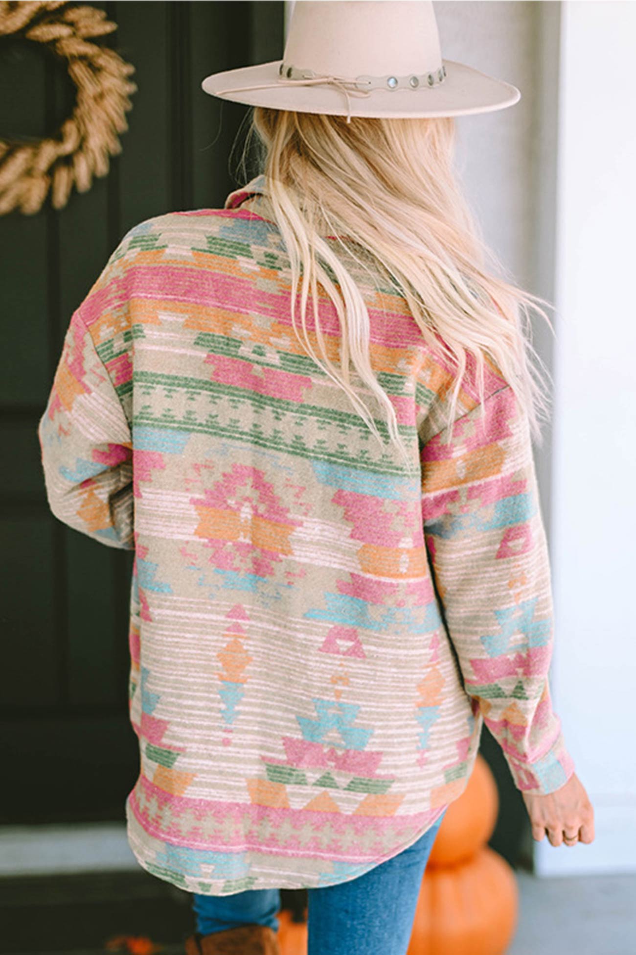 Marlene | Western print single-breasted jacket