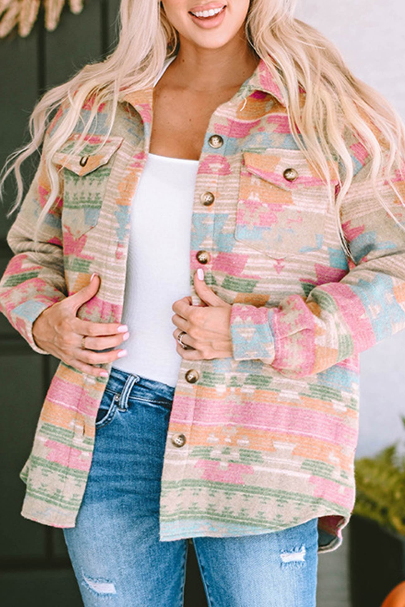 Marlene | Western print single-breasted jacket