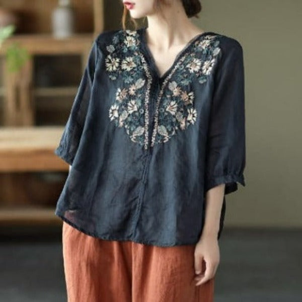 Geneva® | Embroidered women's blouse
