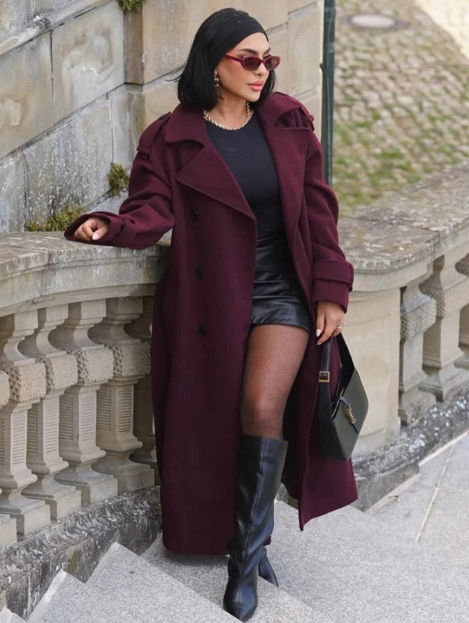 Adriana® | Elegant burgundy coat