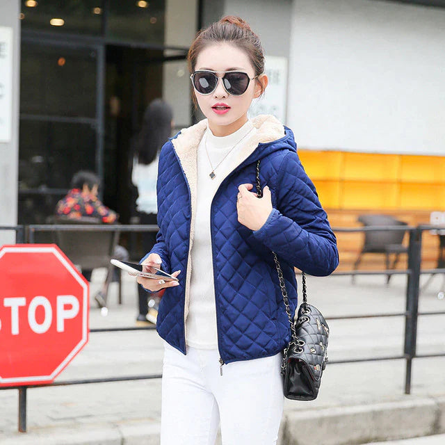 Nathalie | Lined women's coat with hood