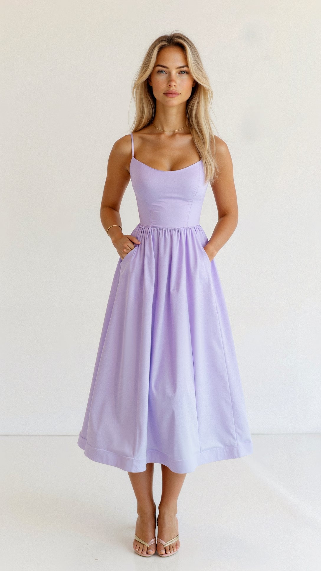 Emma | Women’s A Line Midi Dress Ascot Style