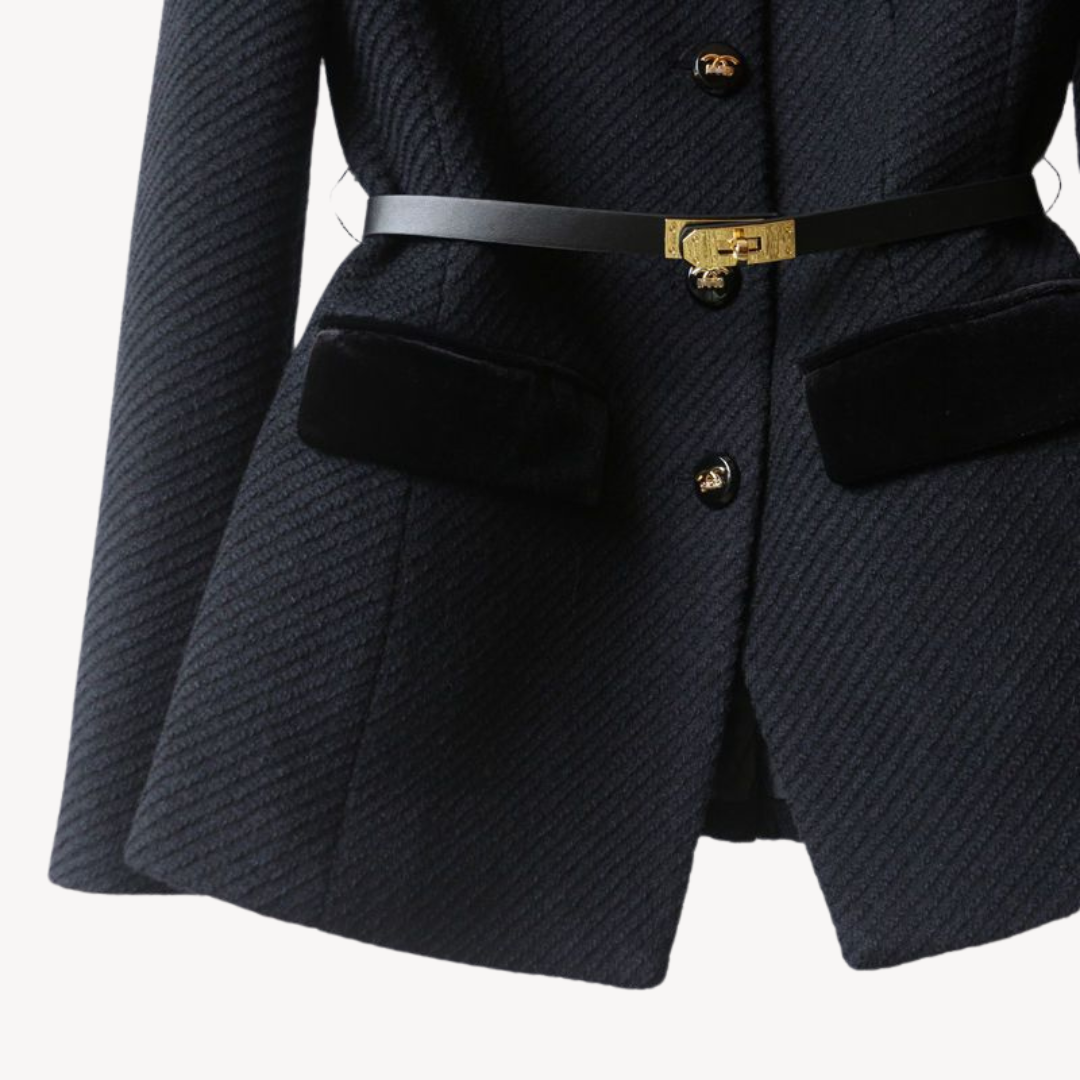 Hailey | Women’s Tailored Belted Blazer Button Style