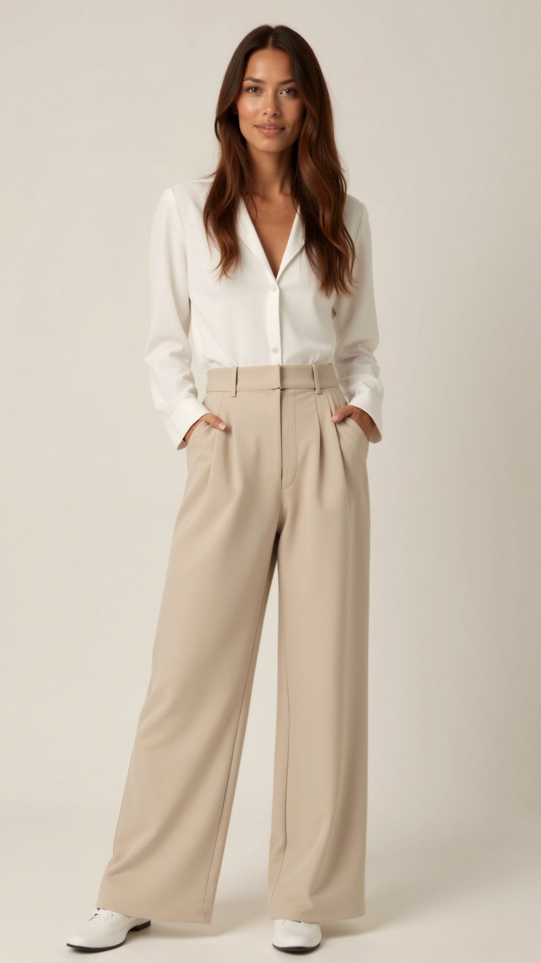 Caroline | Women’s High Waisted Wide Leg Trousers