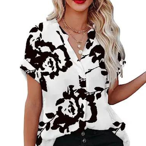 Consuelo® | Elegant women's chiffon short sleeve blouse