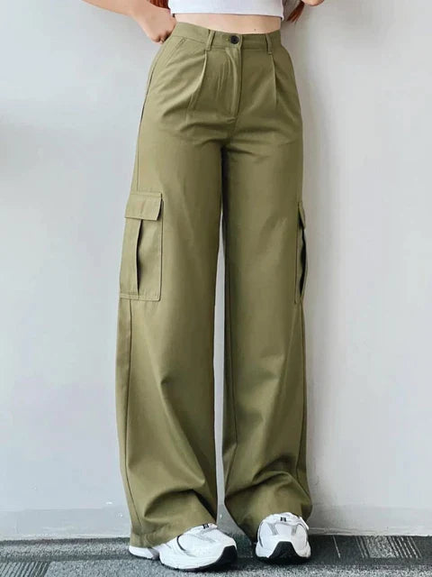 Beverley® | Vintage High Waist Cargo Pants With Straight Legs