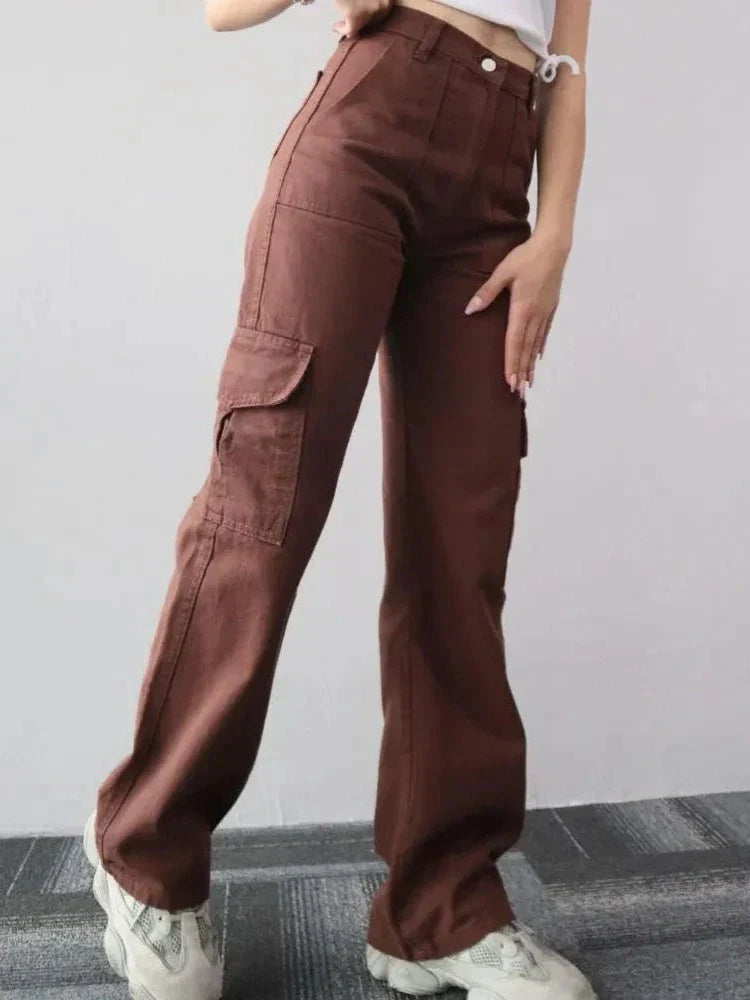 Beverley® | Vintage High Waist Cargo Pants With Straight Legs