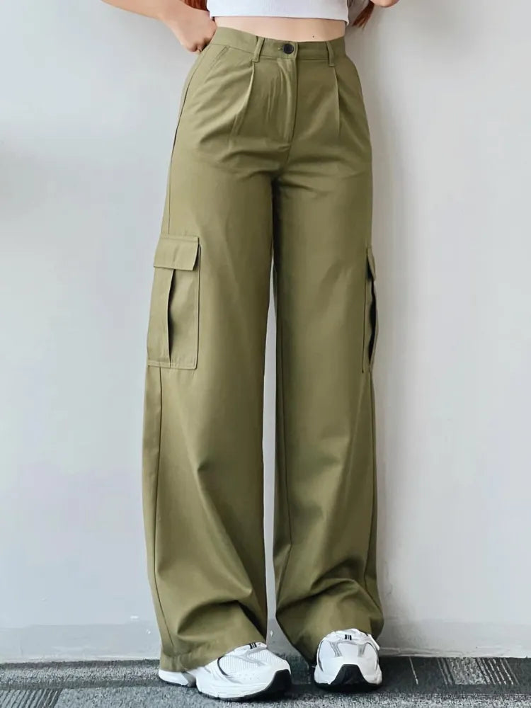 Beverley® | Vintage High Waist Cargo Pants With Straight Legs