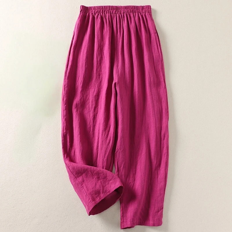 Elena® | Airy linen women's summer trousers