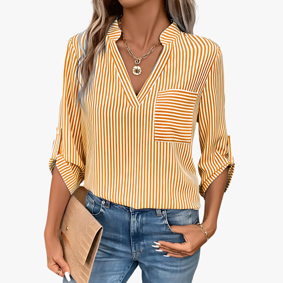 Eva® | Striped elegant ladies blouse
