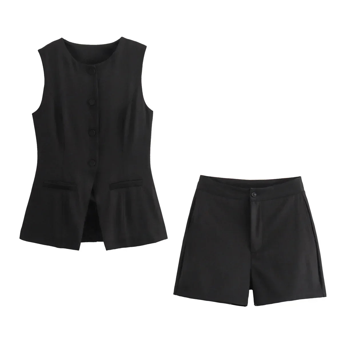 Patricia® | Elegant women's two-piece set vintage short sleeve button placket